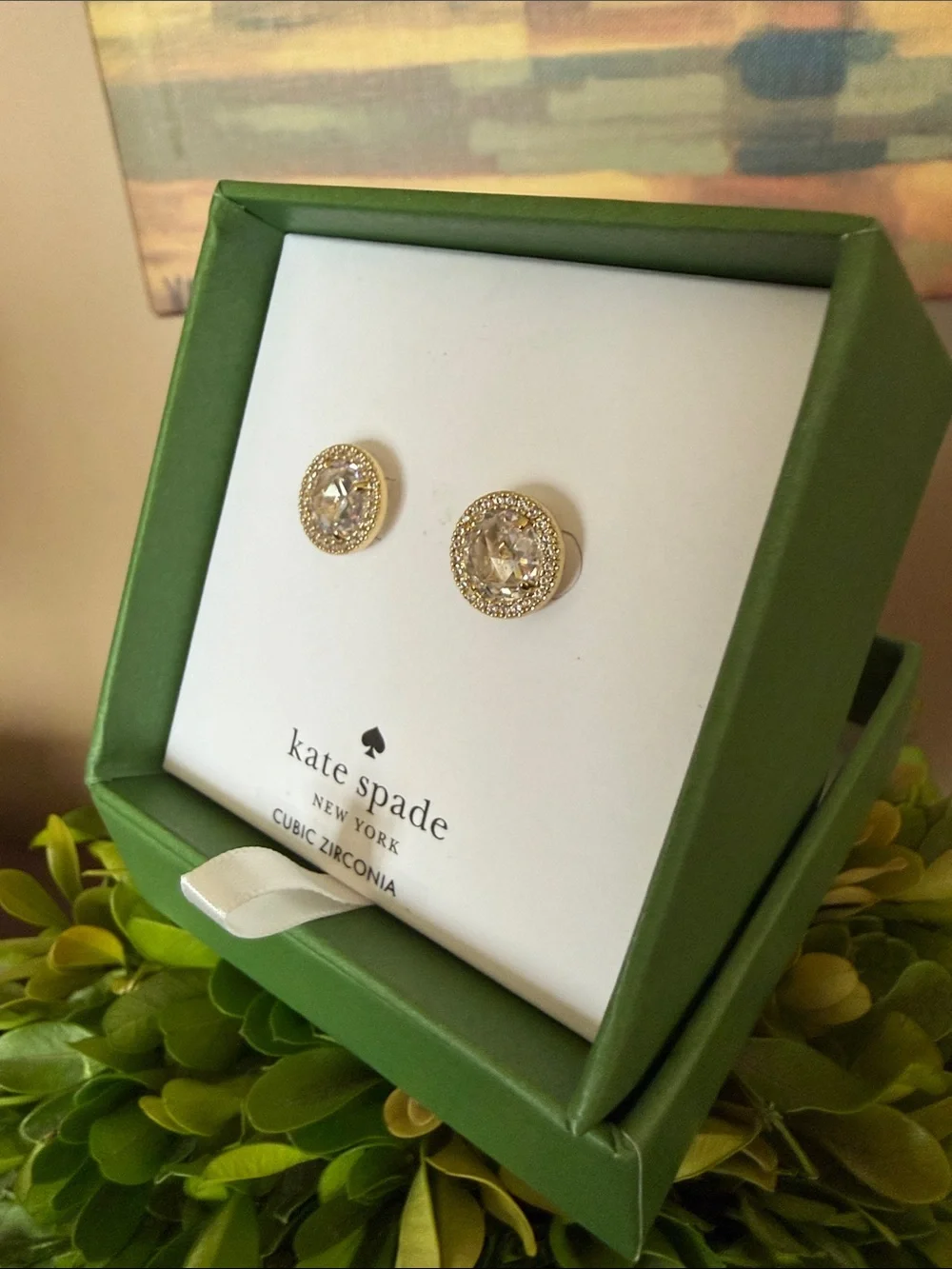 KATE SPADE ♠️ New York 🤍 BRIGHT IDEAS 🤍 HALO CZ STUD EARRINGS 🌟NWT🌟